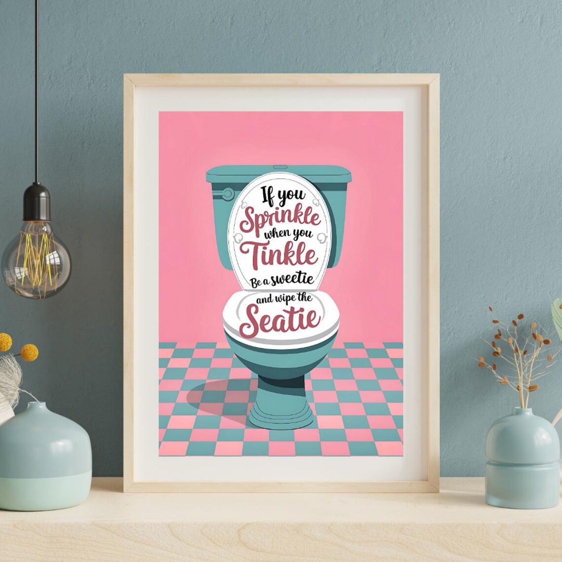 Funny Toilet Bathroom Decor, Typography Art Print - Image 3