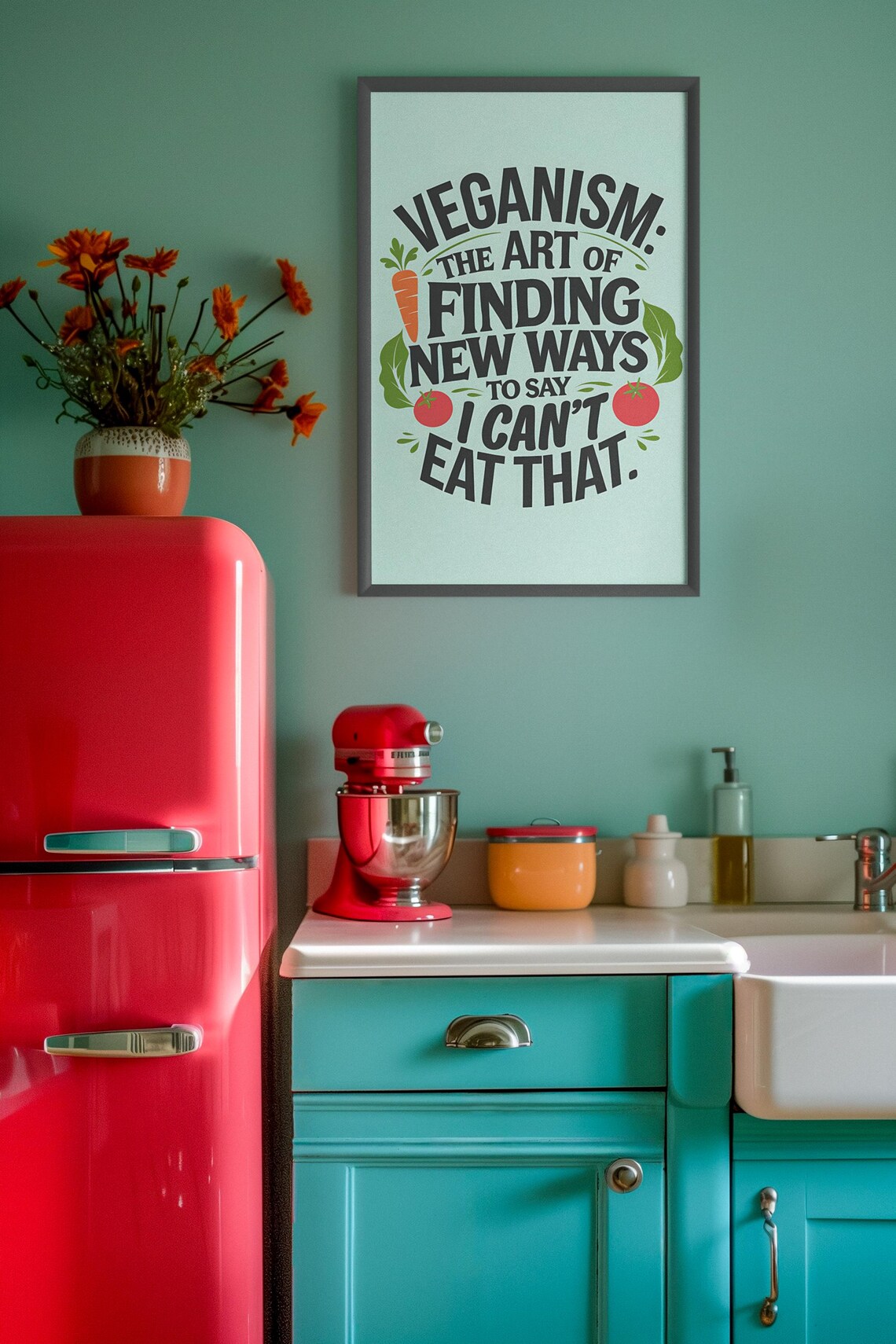 Funny Kitchen Humor, Vegan Jokes Art Print - Image 5