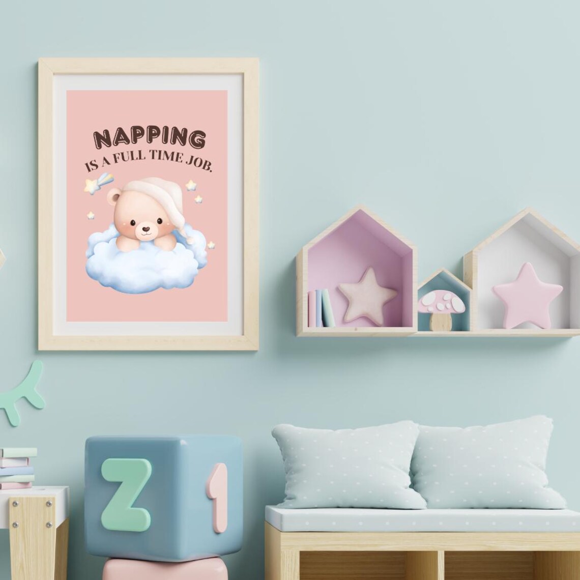 Cute Teddy Bear Nursery Art, New Parent Gift - Image 3