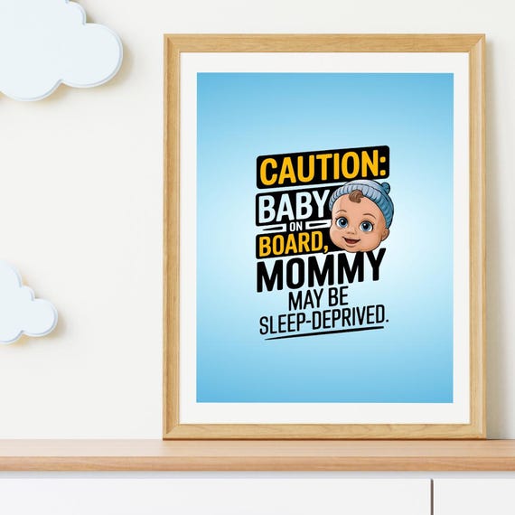 Baby Onboard Prints Funny Baby Room Decor Cute Nursery Art New Parent Gift Nursery Prints Humorous Baby Room Artwork