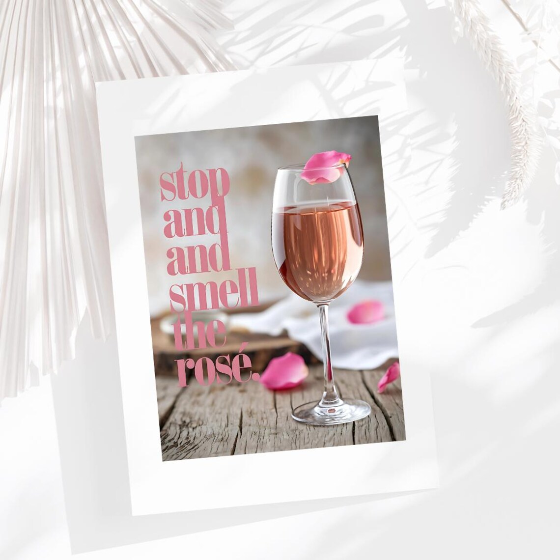 Rose Poster Art, Modern Wine Saying - Image 6