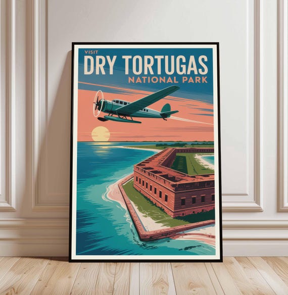 Dry Tortugas National Park Print Vintage Travel Poster Art
