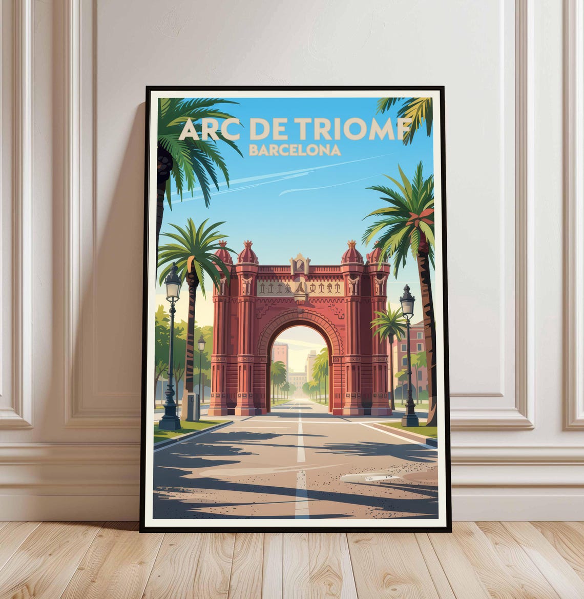 Arc de Triomf Barcelona Red Brick Triumphal Arch Spain Travel Poster
