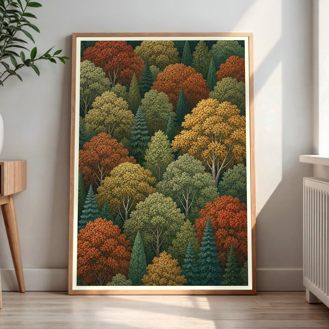Dense Autumn Forest Canopy Colorful Fall Trees Landscape Poster