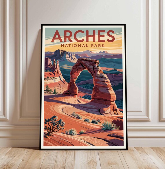 Arches National Park Delicate Arch Utah Desert Travel Art Poster