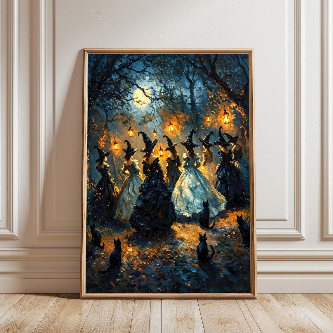 Witch Coven, Moonlit Forest Gothic Wall Art