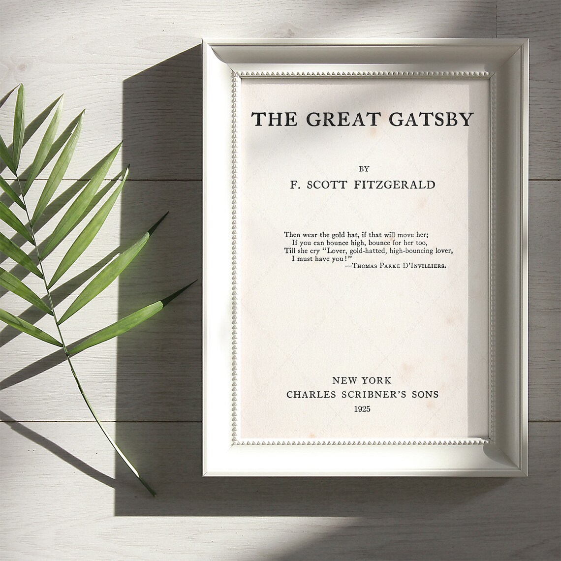 The Great Gatsby Title Page 1925 F Scott Fitzgerald First Edition Poster - Image 3