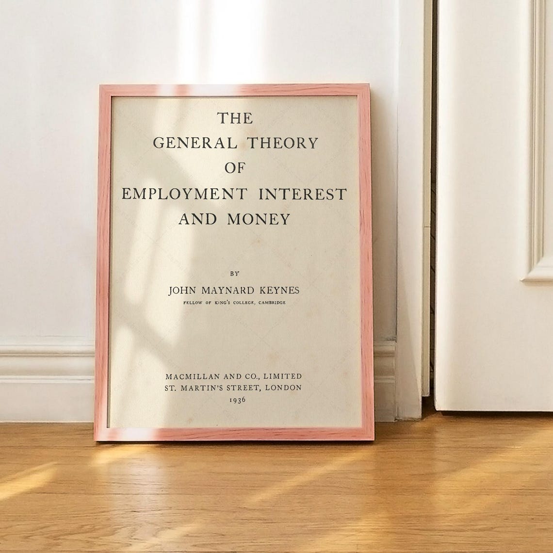 John Maynard Keynes The General Theory 1936 Economics Title Page Print - Image 2