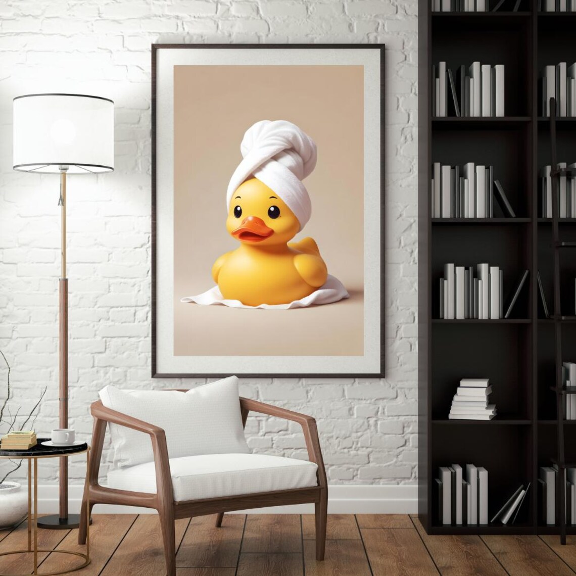 Cute Duck Shower, Funny Modern Bathroom Poster - Image 3