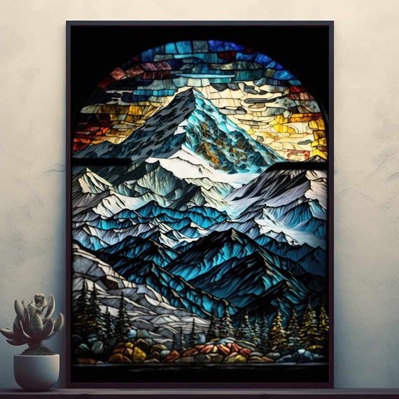 Mountain Posters Prints Wall Art Modern Home Room Bar Decor Painting Unframed