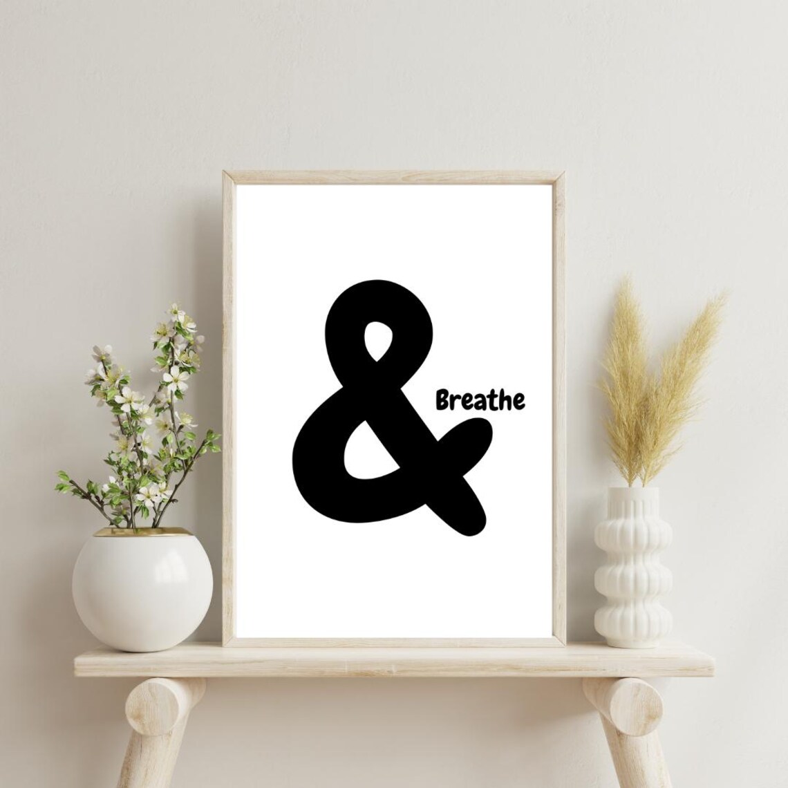 And Breathe - Minimalist Inspirational Quote Poster - Image 4