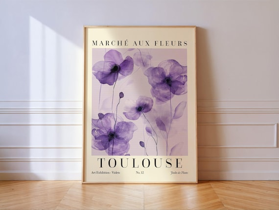 Marche Aux Fleurs Toulouse Violet Flower Market Exhibition Poster