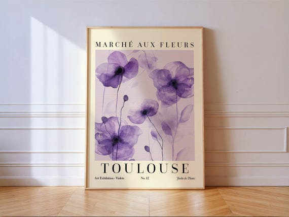 Violet Floral Exhibition Poster Toulouse Flower Market Art Print