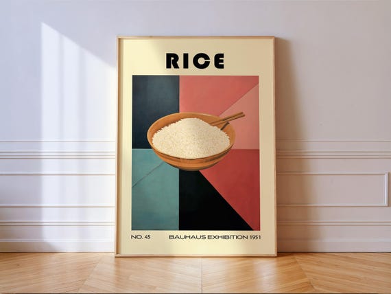 Rice Decorative Kitchen Print Bauhaus Poster Vintage Decoration