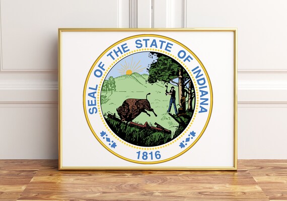 Indiana State Seal Poster Print Wall Dcor