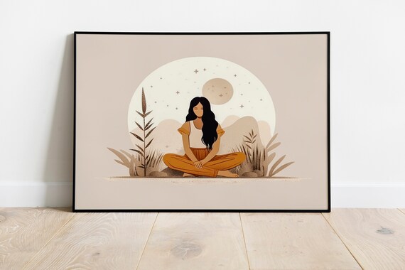 Minimalist Bohemian Woman Poster Print Wall Dcor