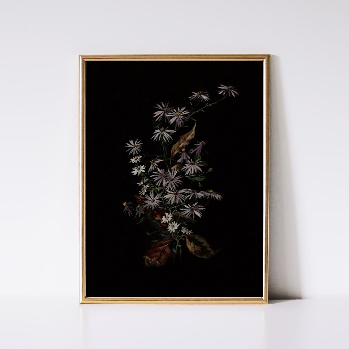 Dark Botanical Moody Floral, Dark Academia Art Print - Image 3