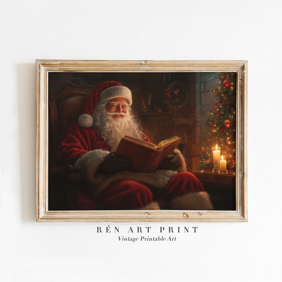 Antique Santa Vintage Christmas Art Print