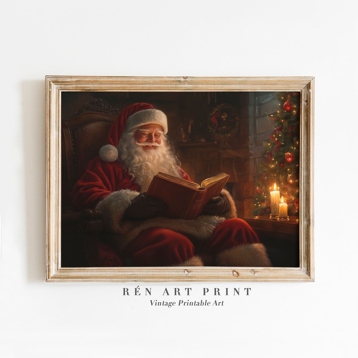 Antique Santa Vintage Christmas Art Print