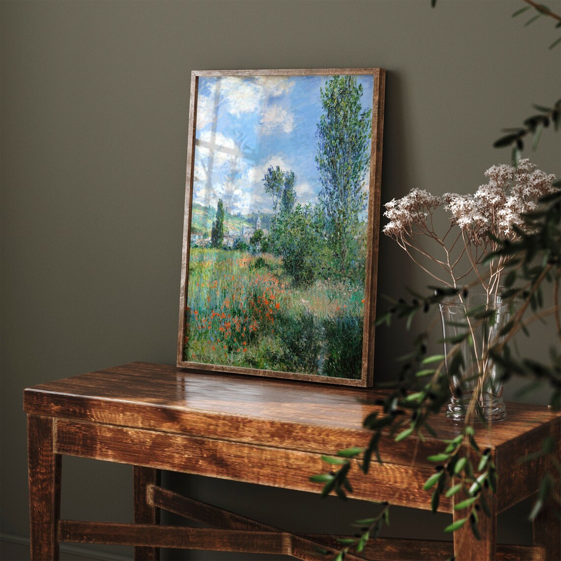 Vintage Spring Landscape Art Print, Wildflower Field - Image 3