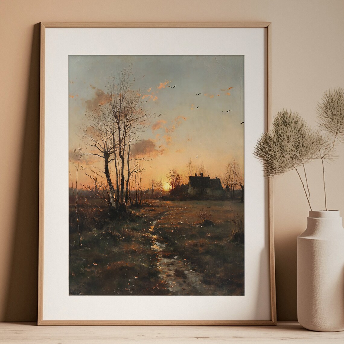 Vintage Countryside Fall Landscape Art Print - Image 2