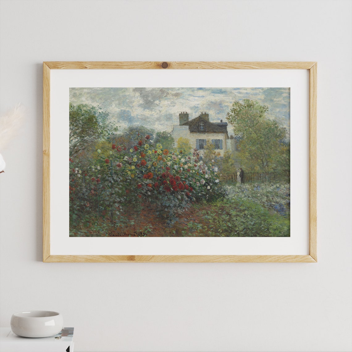 Claude Monet Garden with Dahlias Argenteuil Impressionist Art Poster - Image 3