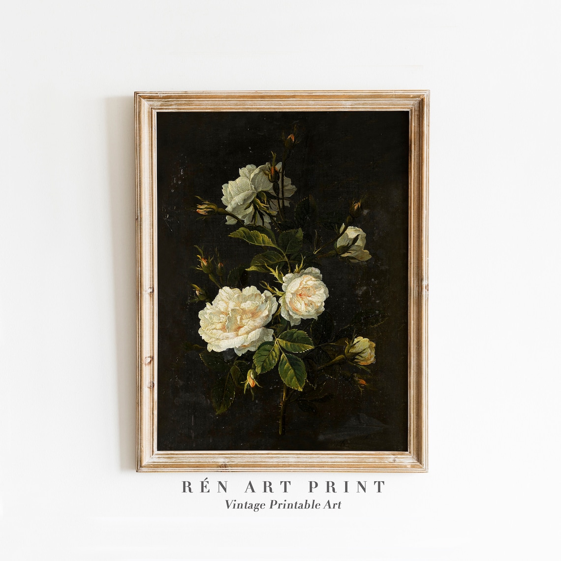 Moody Floral Dark Academia Botanical Art Print