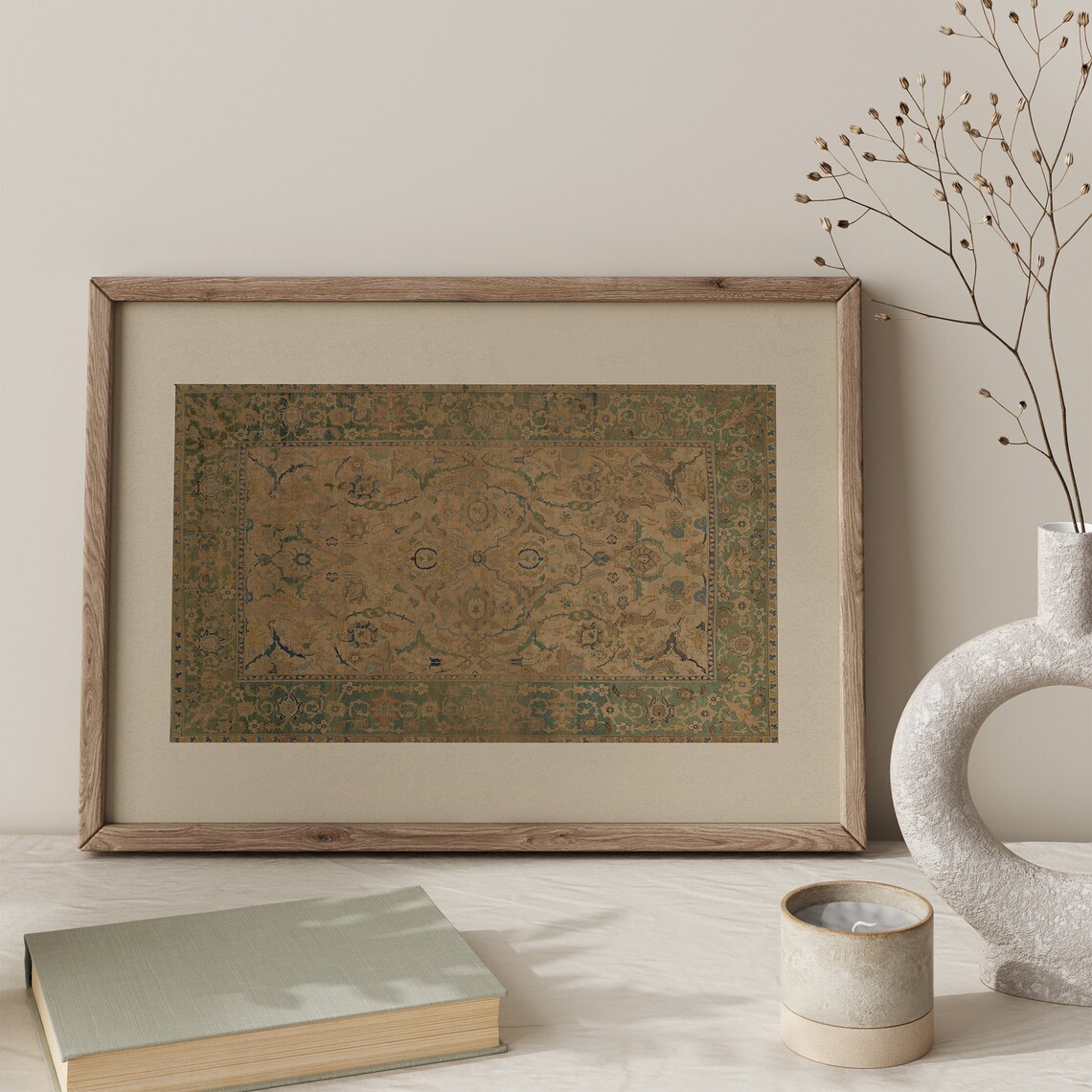 Vintage Textile Art Print, Modern Farmhouse Decor - Image 2