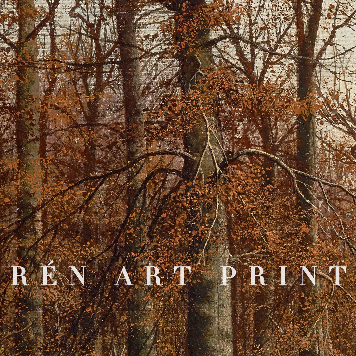 Vintage Autumn Landscape Painting, Art Print - Image 3