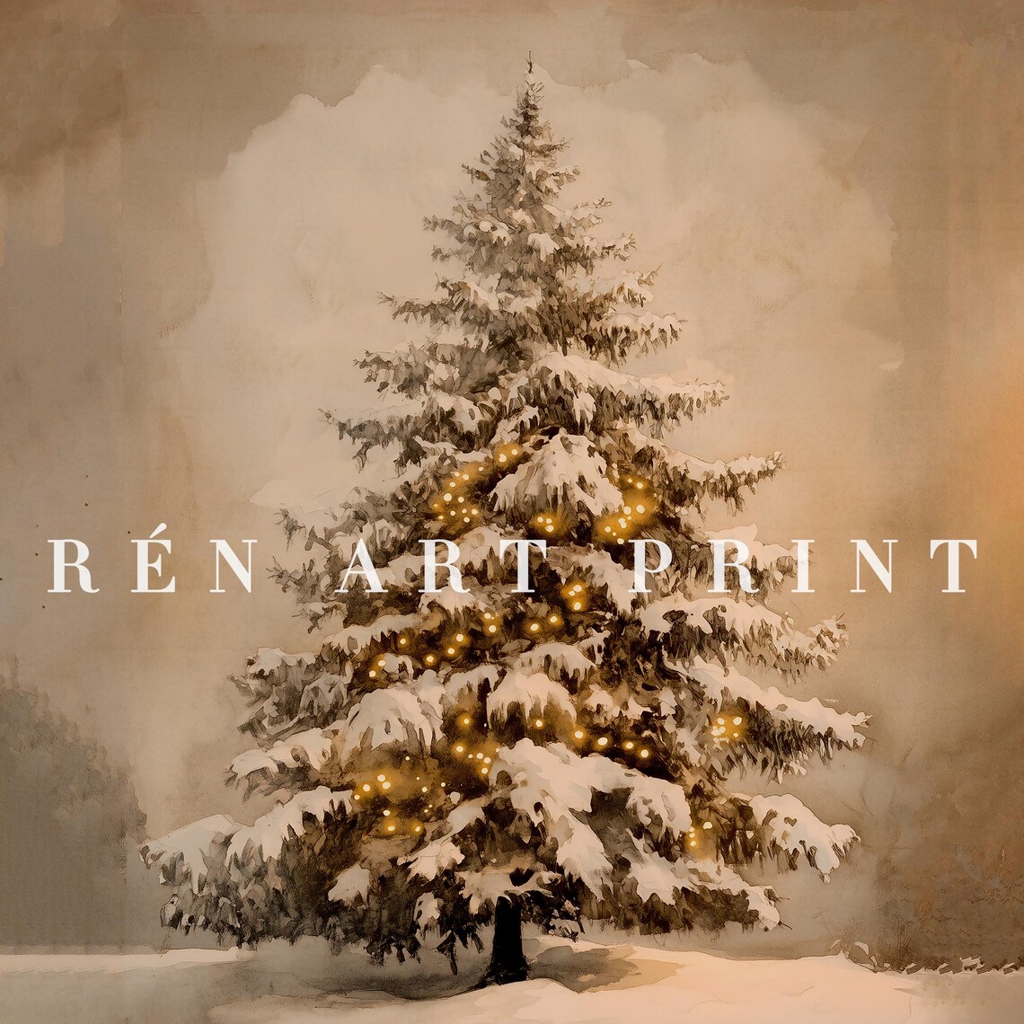 Christmas Tree - Vintage Winter Art - Image 3