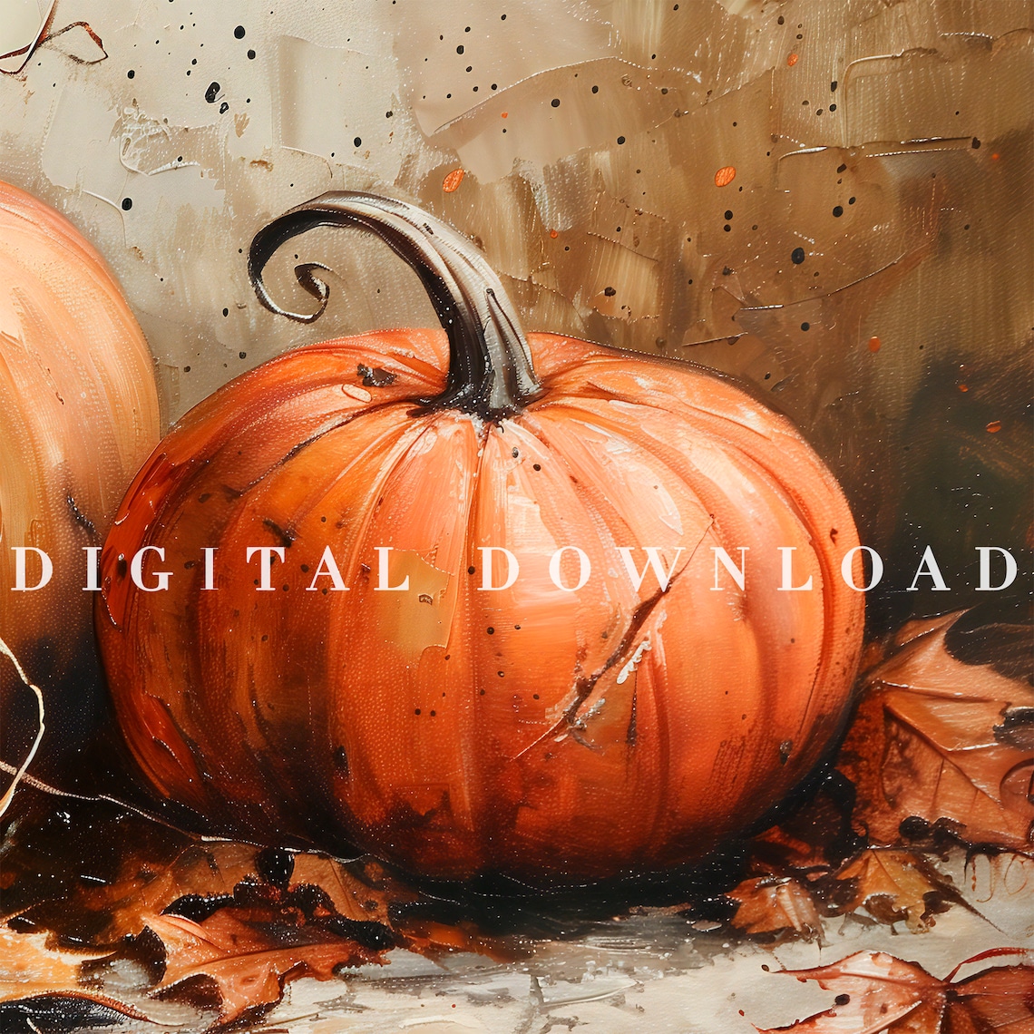 Vintage Pumpkin Art Print, Cottagecore Autumn Decor - Image 3