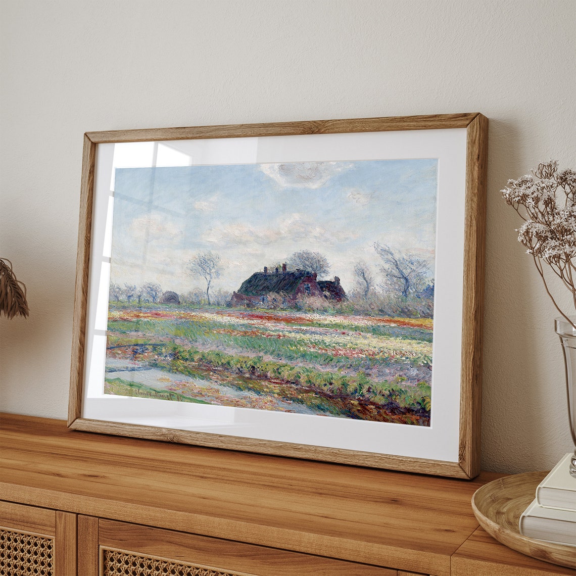 Tulip Field Impressionist Vintage Flower Farm Spring Landscape Poster - Image 3