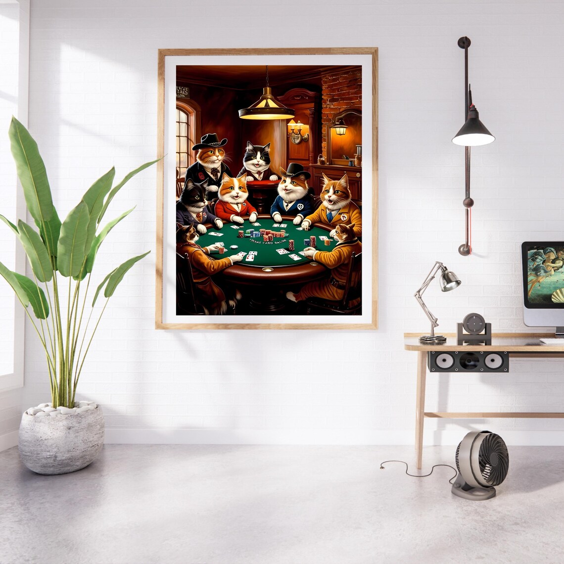 Funny Cats Playing Poker, Maximalist Gaming Decor - Image 2
