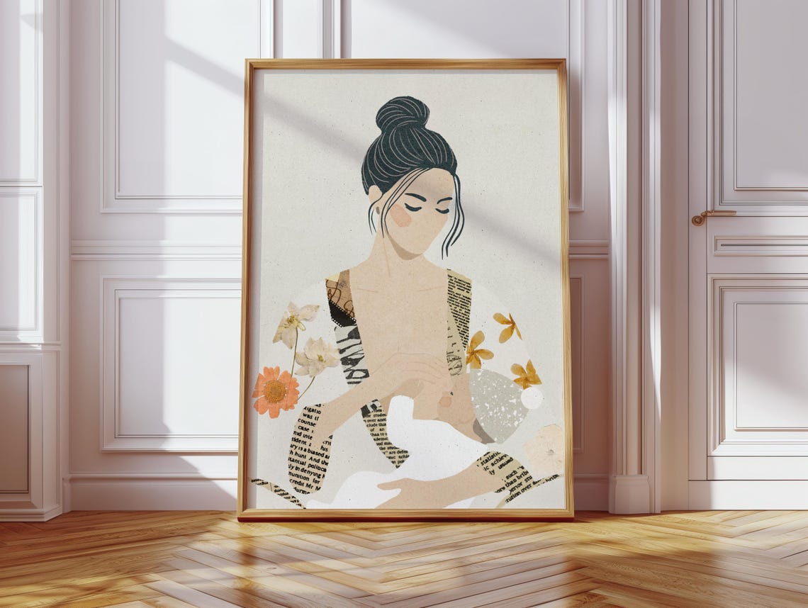 Breastfeeding Mom Illustration, New Mom Wall Art Print - Image 2