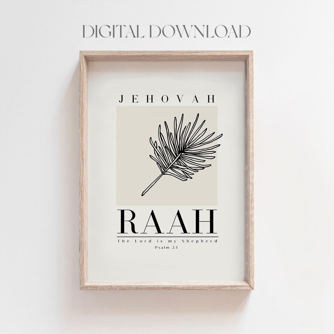 Jehovah Raah The Lord Is My Shepherd Psalm 23 Pine Art Print - Image 4