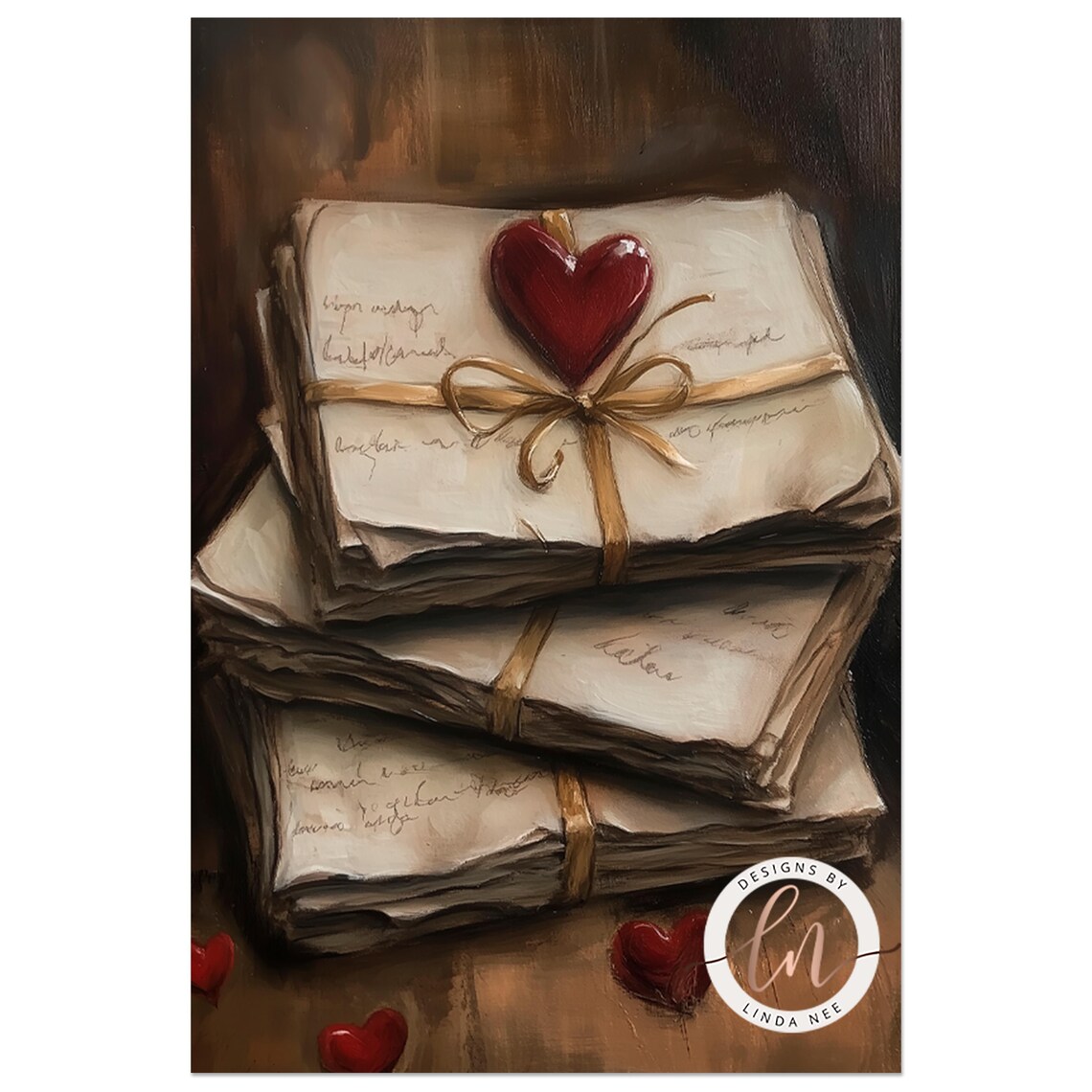 Vintage Love Letters, Dark Academia Valentine Art Print - Image 2