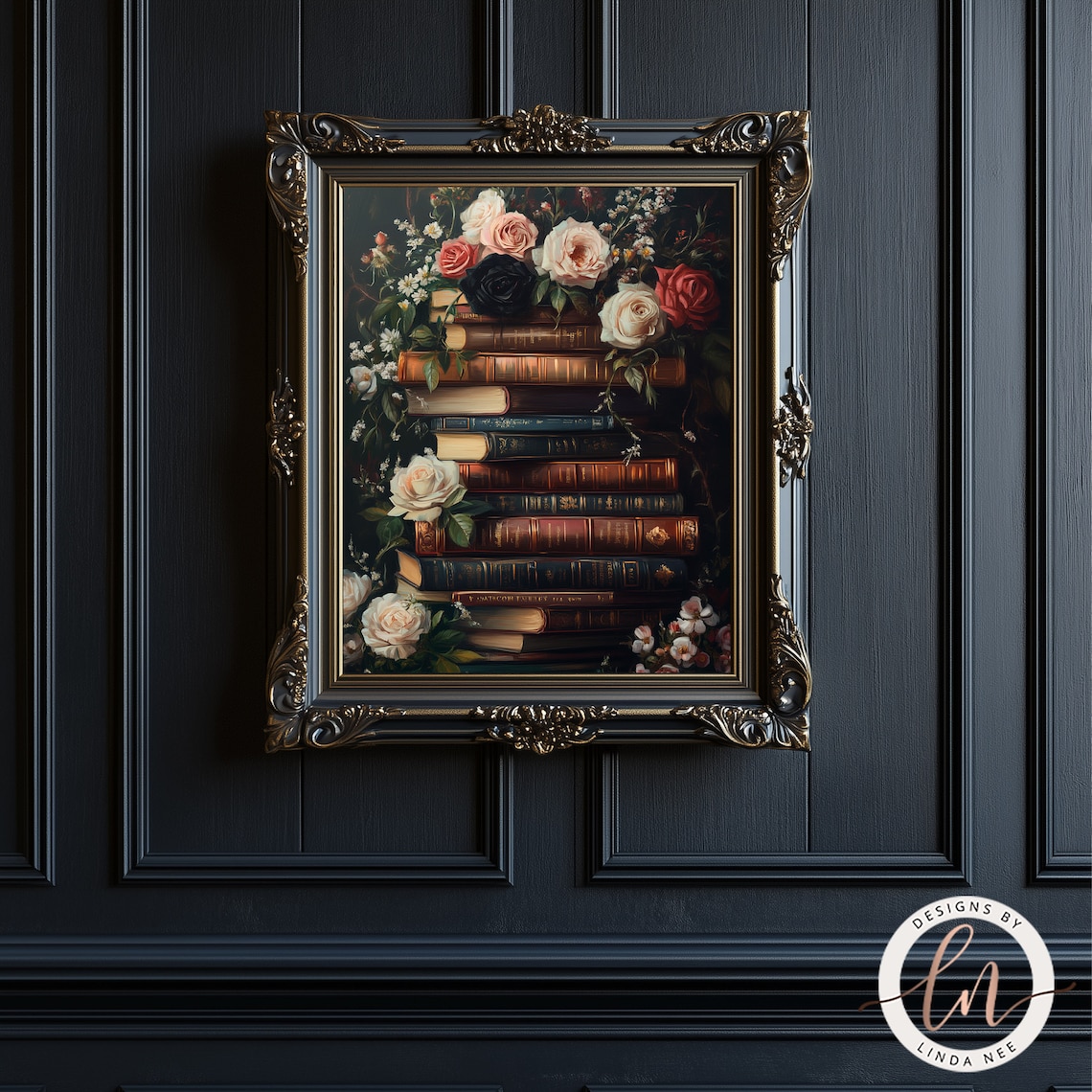 Dark Academia Library Art Print, Vintage Victorian - Image 3