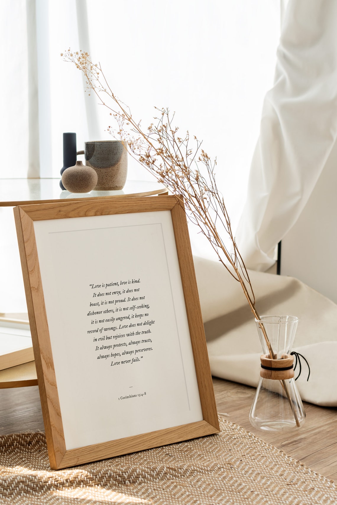 1 Corinthians 134 8 Bible Verse Wall Art Love Is Patient Kind Modern Bible Verse Scripture Wall Art Decor - Image 2