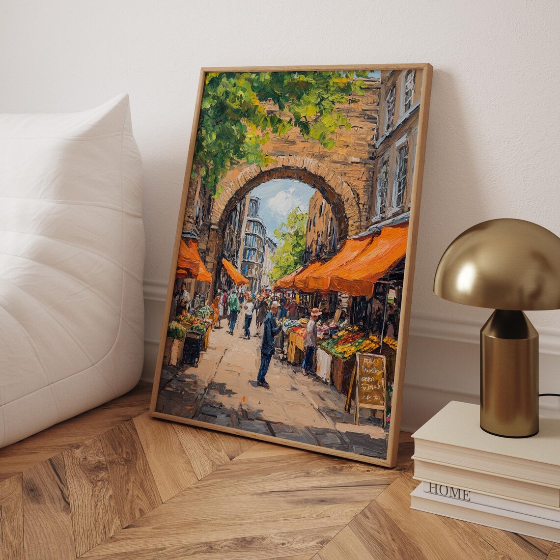Borough Market London Impressionist Street Arch Art Decorative Poster