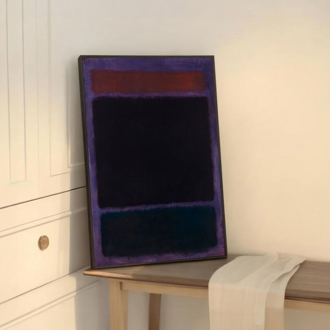 Deep Shades Of Purple And Black Abstract Art Print - Image 5