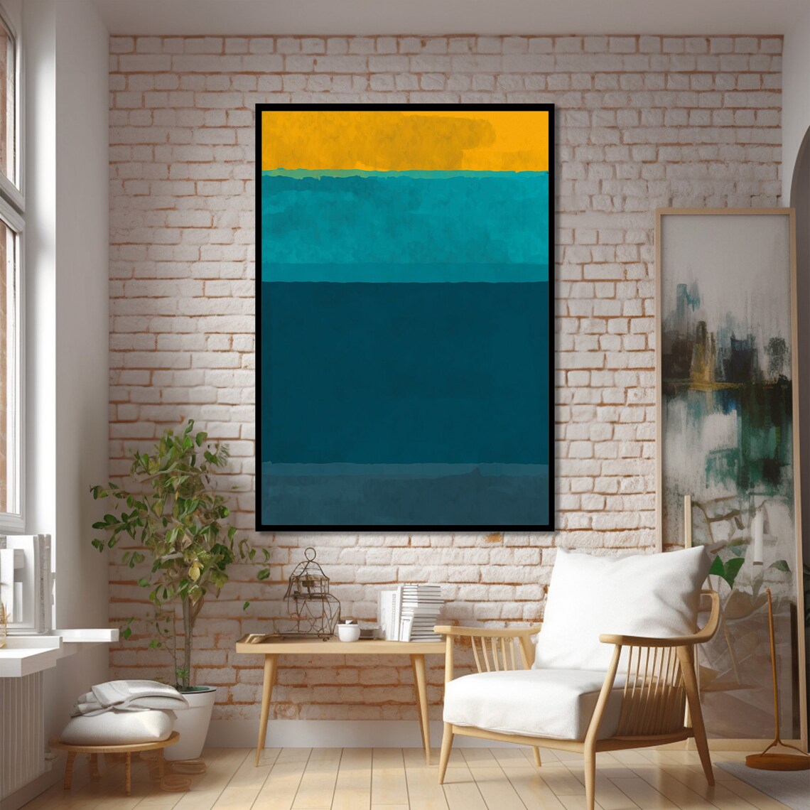 Turquoise And Gold Bliss Abstract By Mark Rokhto - Image 2