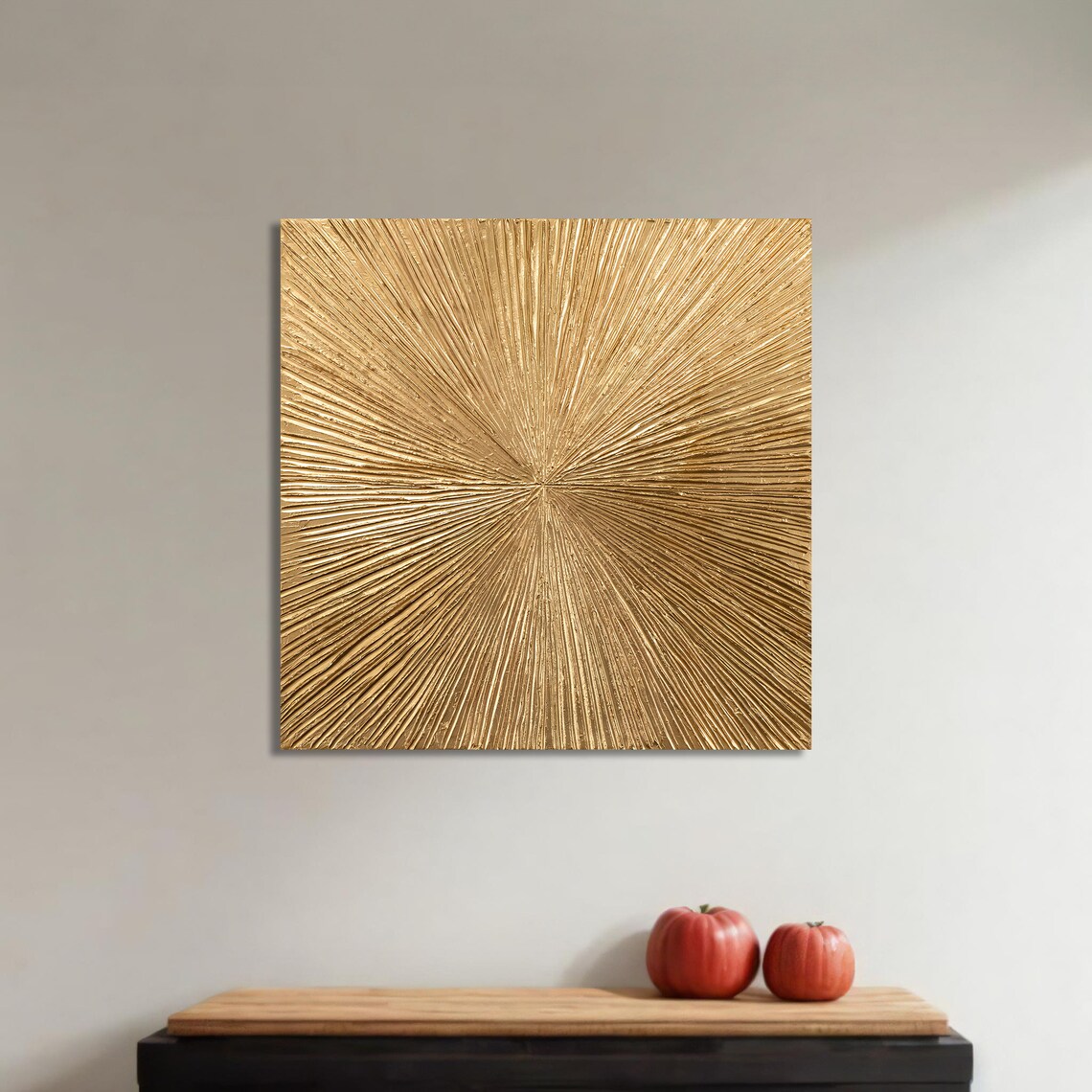 Golden Sunburst, Radiant Abstract Art Print - Image 4
