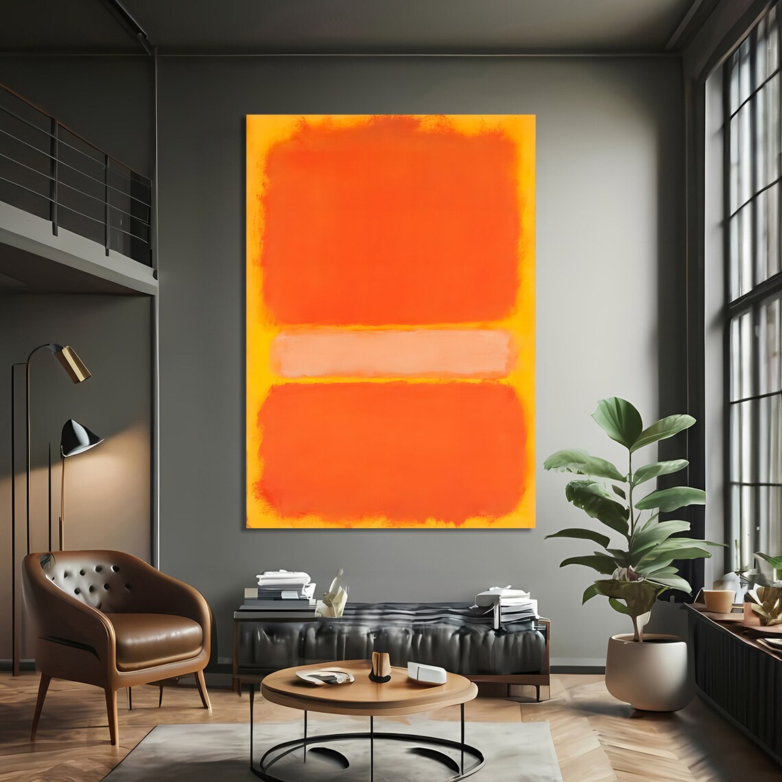 Bold Abstract Sunset, Mark Rothko Style Painting - Image 3