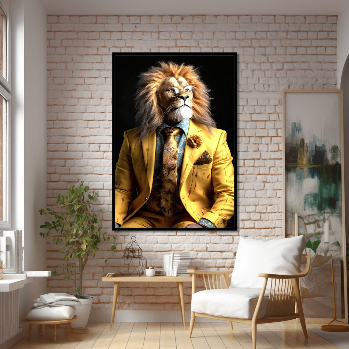 Stylish Lion In Suit Art Print, Modern Decor - Image 4