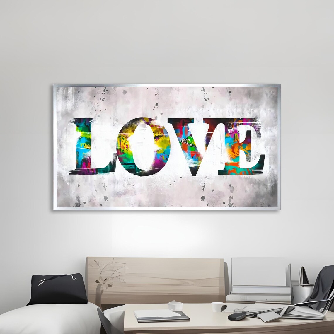 Vibrant Love Graffiti, Urban Wall Art Print - Image 3