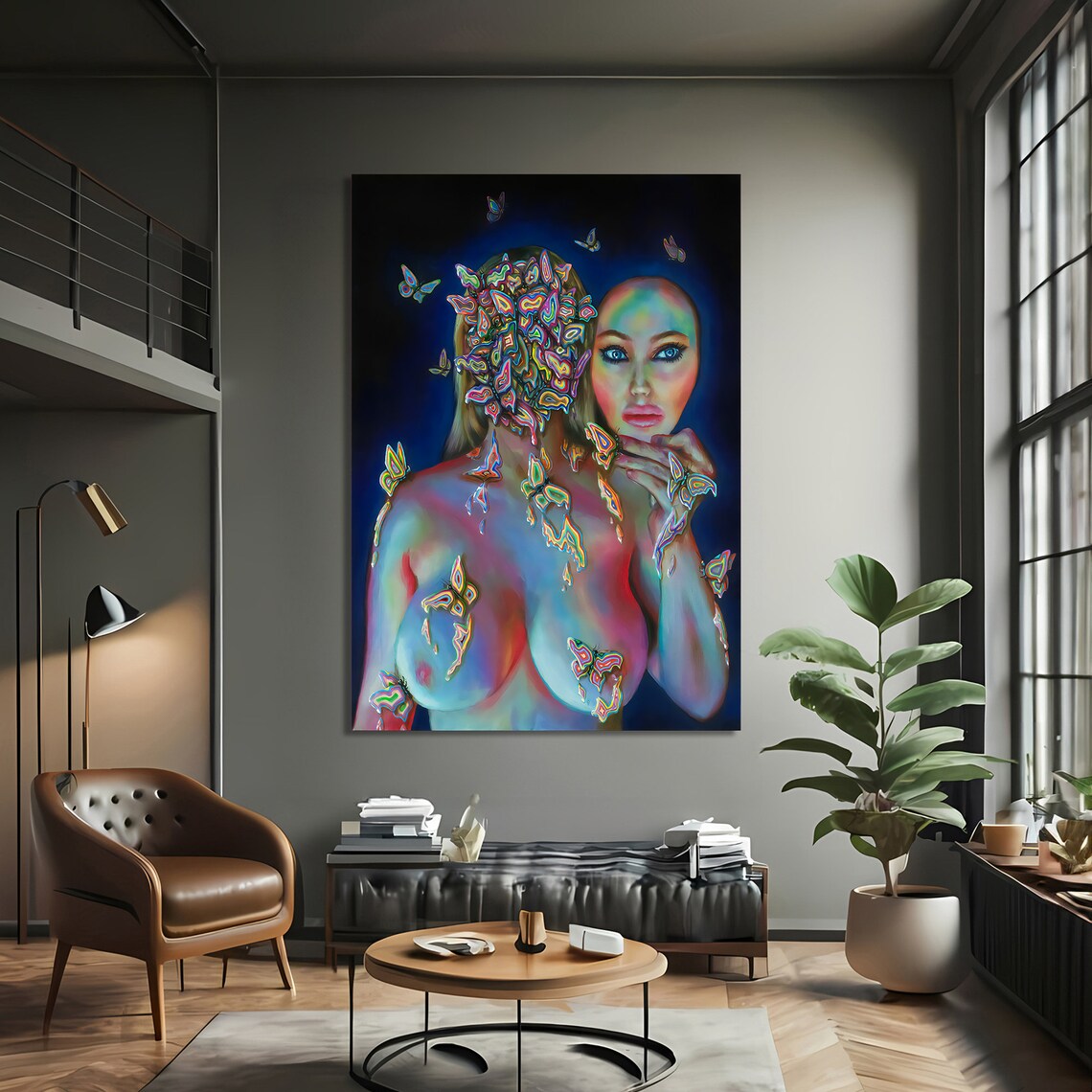 Sensual Butterfly Transformation, Bold Provocative Art - Image 2