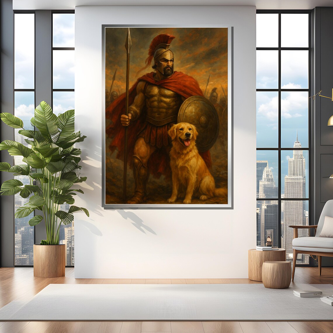 Ancient Warrior With Loyal Dog Wall Art Print - Image 4