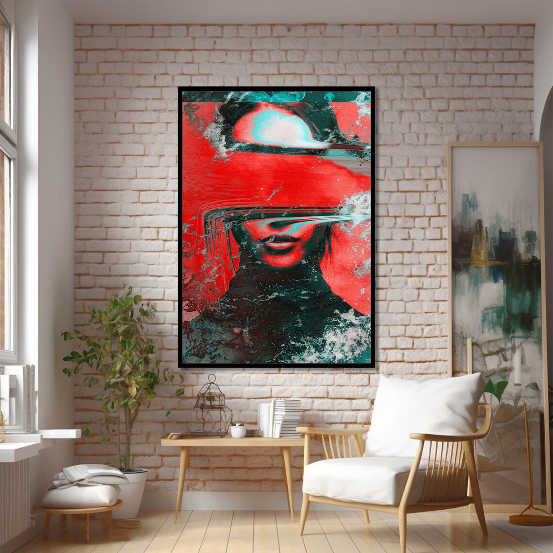 Abstract Woman Art Print, Modern Contemporary Decor - Image 2