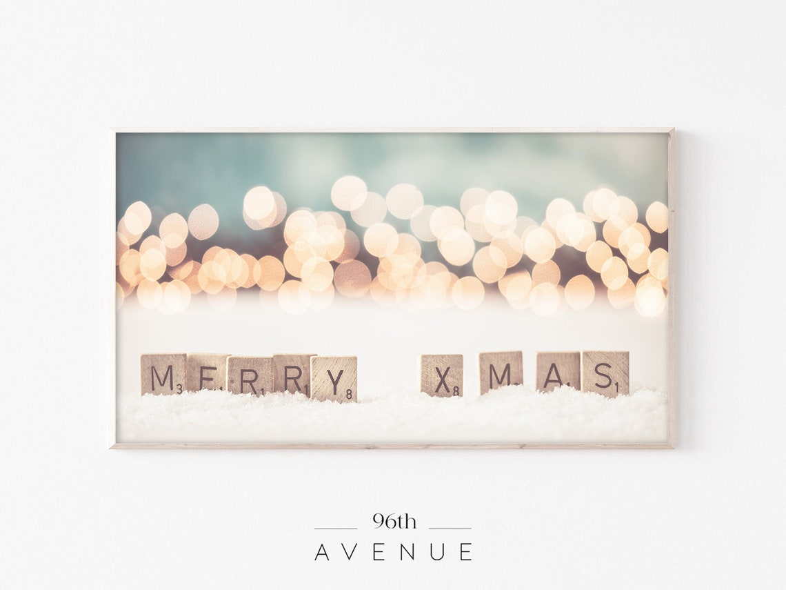 Christmas Frame TV Art, Merry Xmas