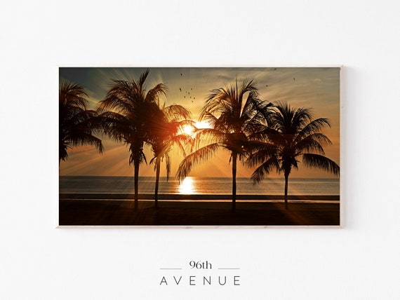 Beach Sunset Palm Trees Smart TV Art